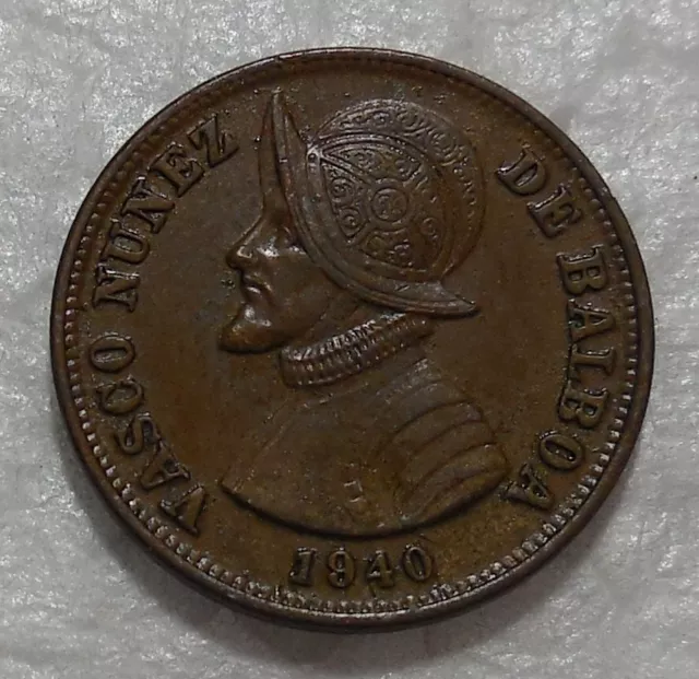 1940 Panama 1-1/4 Centesimos Coin Au-Unc One Year Type