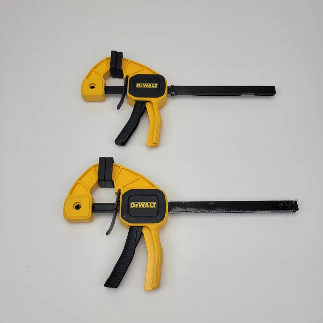 Dewalt 6 Inch Medium Trigger Clamps (Pair) Woodworking 100lbs Force