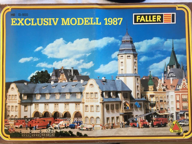 Maquette Faller Mairie Avec Caserne De Pompiers - Modèle Architecture Miniature Pour Train Électrique