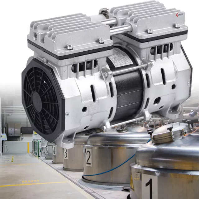 110V 1400 rpm 8 Bar Oilless Piston Compressor/Vacuum Pump Cylinder W/Silencer