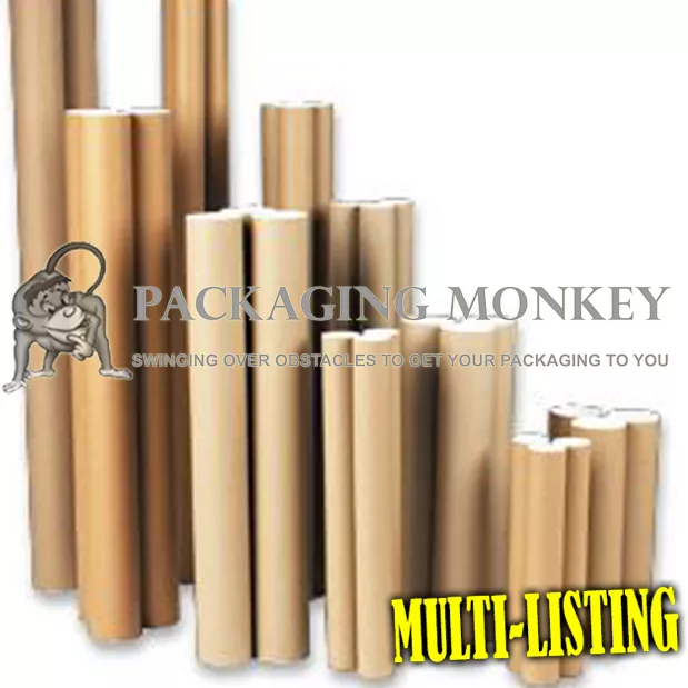 STRONG POSTAL POSTER TUBES + END CAPS - ALL SIZES A0 A1 A2 A3 A4 x 45mm