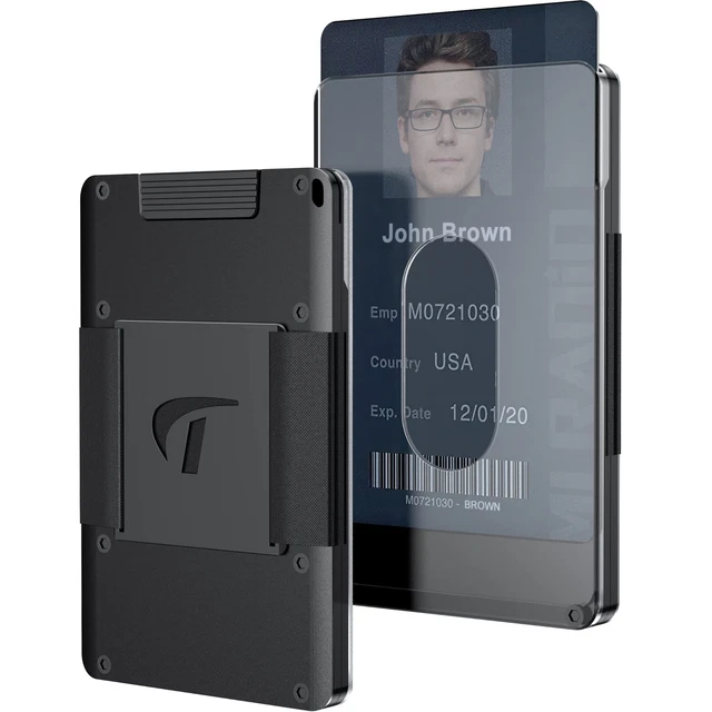 Minimalist Wallet For Men Aluminum Slim Stretchable Belt Draw-Out Metal Wall