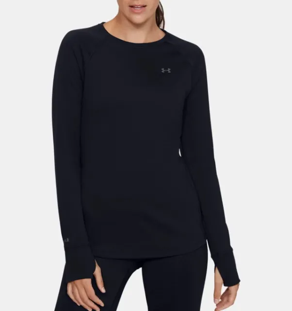 Under Armour 1353351001LG Base 4.0 Crew Black Size LG Womens Fitted Baselayer