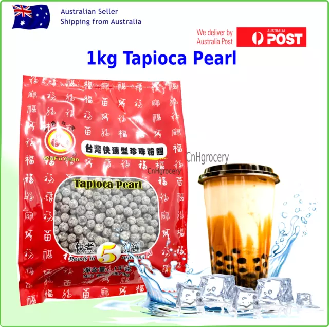 1kg Black Tapioca Pearls for Boba Bubble Milk Tea Wufuyuan (BB: 09/2024)