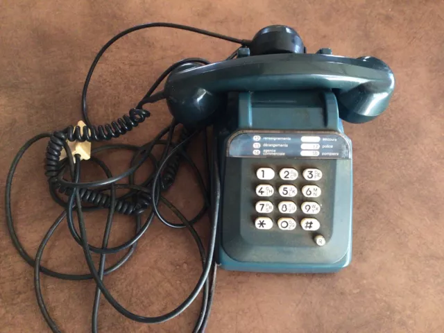 ancien telephone  A Touches s63 Socotel bleu  Vintage