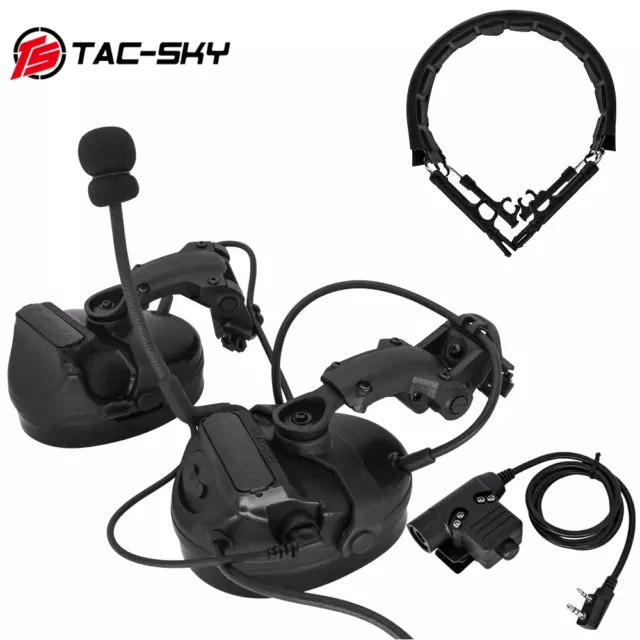 TS TAC-SKY ARC Helmet Rail COMTAC III Tactical Headset Strap PTT  Headband