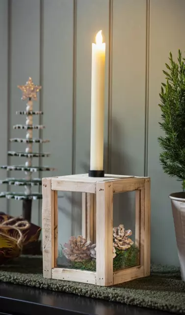 Kerzenhalter Kerzenständer Kerzenhalterbox für Stabkerzen aus Holz & Acryl