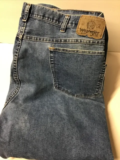 WRANGLER JEANS MENS 42 X32 Wash OUT Straight Wash Out RANCH Western ...