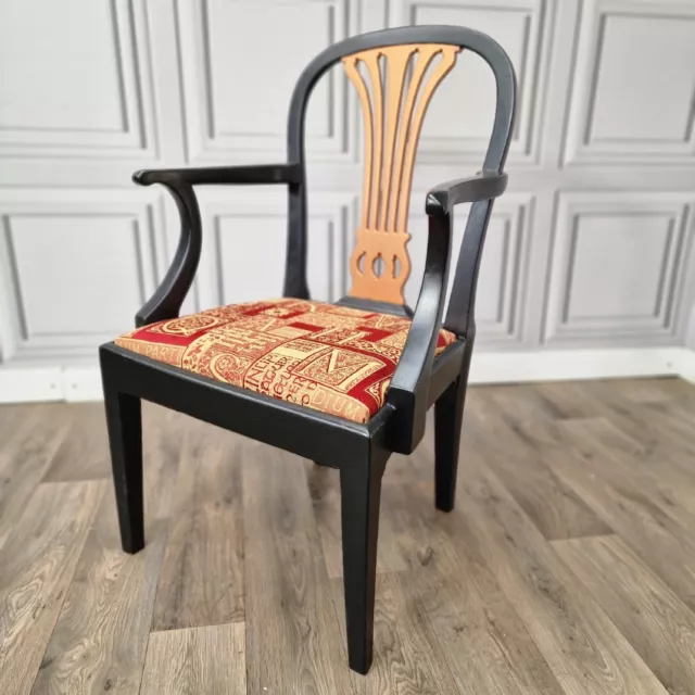 ANTIQUE ORNATE EBONISED Victorian Style Armchair Carver Desk Chair