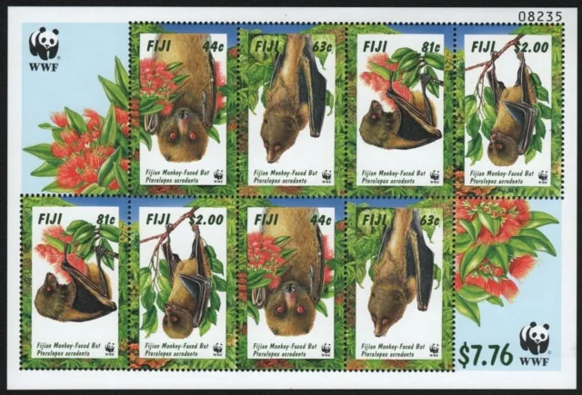 Fidschi 1997 - Mi-Nr. 812-815 ** - MNH - KLB - Flughund / Flying fox