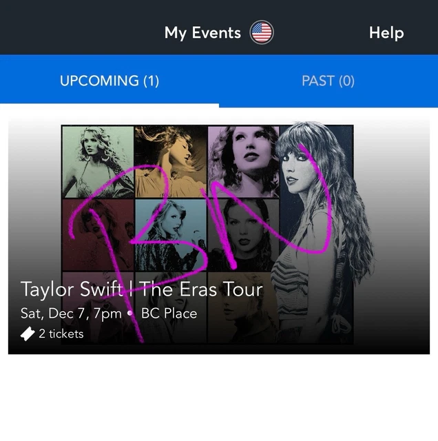 2 FLOOR TICKETS To Taylor Swift The Eras Tour Vancouver Dec 2024 TTPD