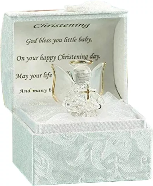 Christening Gift ideas for Girls and Boys Baptism Crystal Angle with Cross