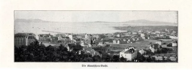 Kiautschou-Bucht Tsingtau Original Bilddokument von 1914 Deutsches Schutzgebiet