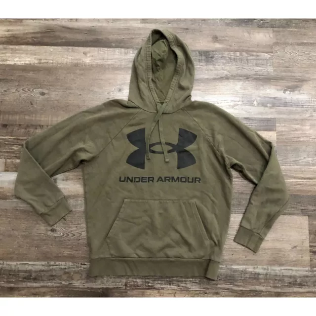 Under Armour Mens Medium Green Hoodie Hooded Sweatshirt Pullover