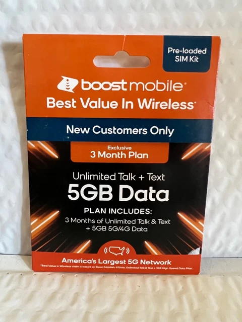 Boost Mobile - 3 Months 5GB Plan SIM Card Kit  (For New Customers Only)