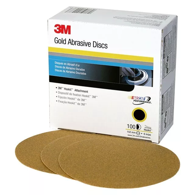 3M™ Hookit™ Gold Disc 236U, 00981, 6 in, P120, 100 discs per carton