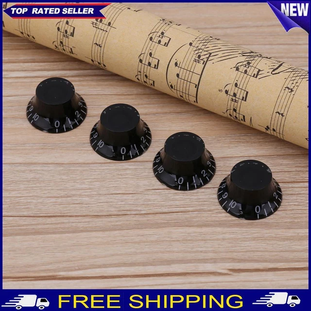 4pcs Transparent Acrylic Electric Guitar Bass Volume Knob Potentiometer Cap