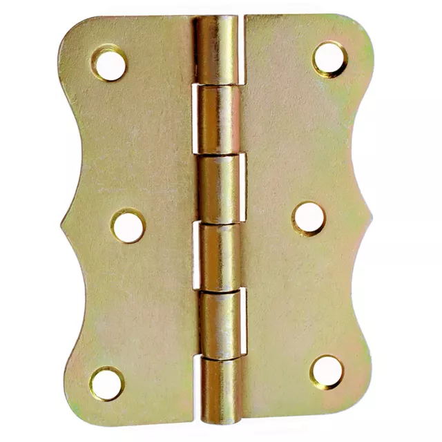 8 Charnières Laminés Moitié de Largeur Rétro 80 X 61 MM Jaune Zingué