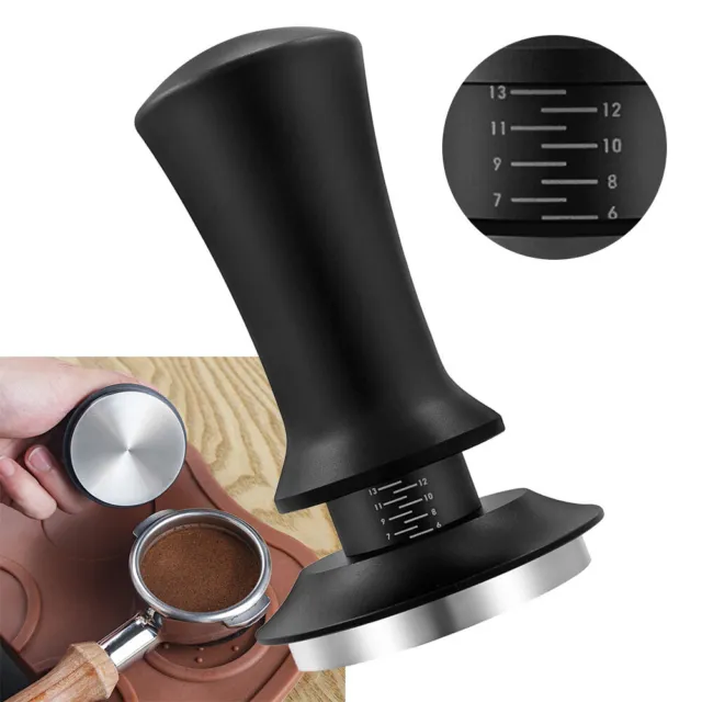 51mm Coffee Tamper Adjustable Depth Springs Calibrated Tamping Tool with Scale