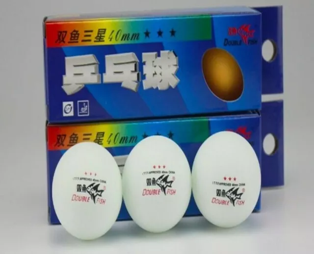 Double Fish 40-3 Star Table Tennis Balls (9Pcs)PingPong White 3 Box