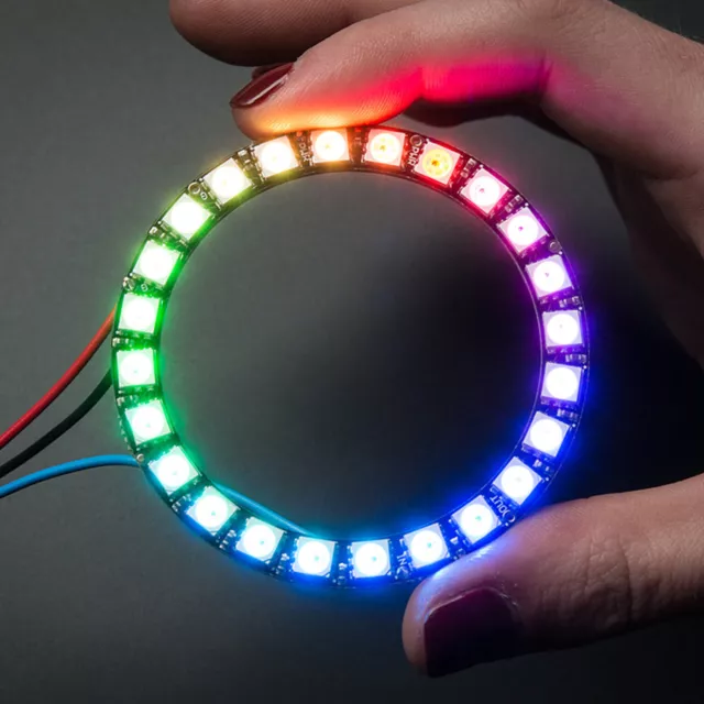 Adafruit NeoPixel Ring, 24 x 5050 RGB LED with Integrated Driver, for Arduino