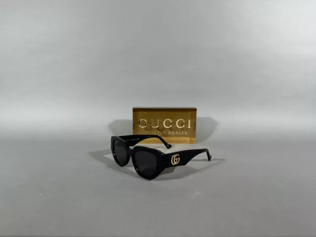 New Gucci Gg 1421 Geometric Black Sunglasses Gray Lens 001! Ships Today!