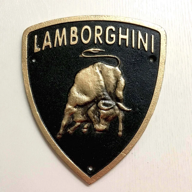 Lamborghini Sign Repro Medium 22cm Cast Iron  Garage Plaque Man Cave