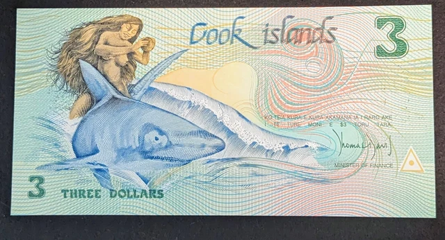 Cook Islands 1992 $3 Commemorative Note - Crisp UNC -