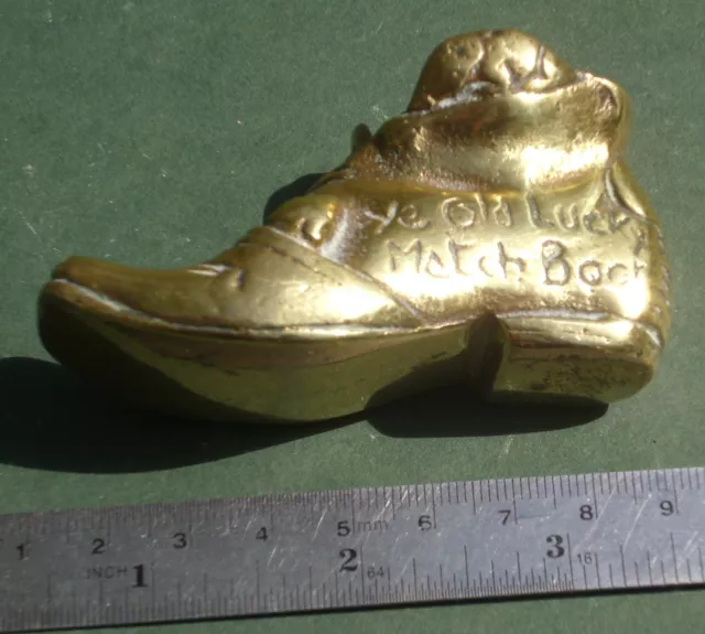 Vintage Brass Boot 'Old Lucky Match Boot', Free P&P