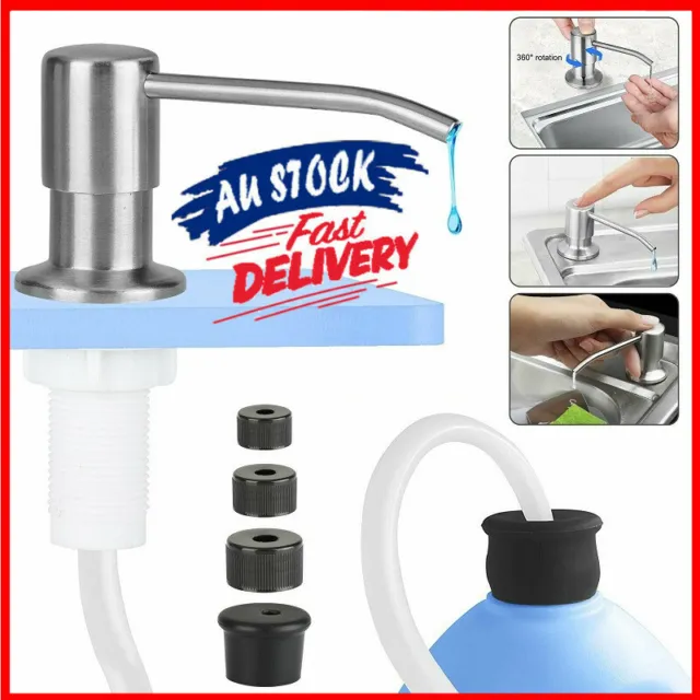 Stainless Steel Sink Soap Dispenser Pump Head Extension Silicone Tube Tools AU