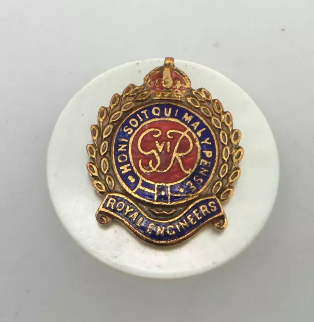 Ww1 / Wwi Military Enamel & Mop - Royal Engineers Sweetheart Brooch