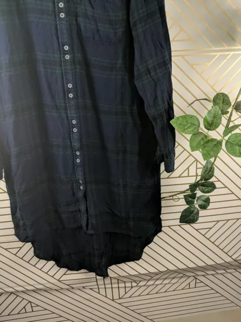 URBAN OUTFITTERS BDG Blue Green Plaid Flannel Shirt Womens Tunic size ...