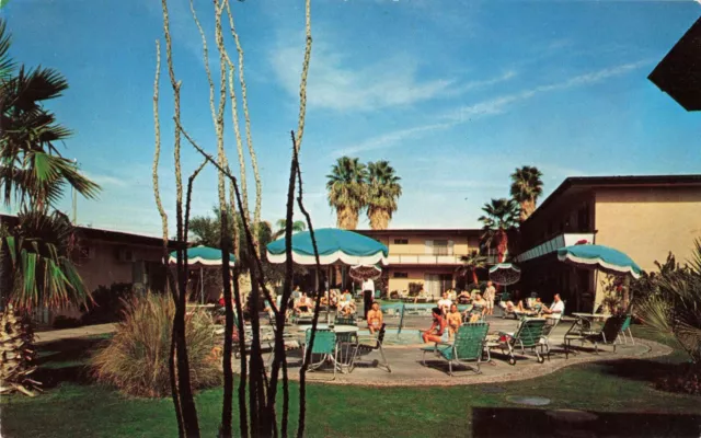 Palm Springs CA California, Crest View Hotel, Pool, Advertising Vintage Postcard