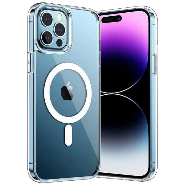 For iPhone 14 Pro Max 14 Plus Clear Case Silicone Wireless Charging Back Cover