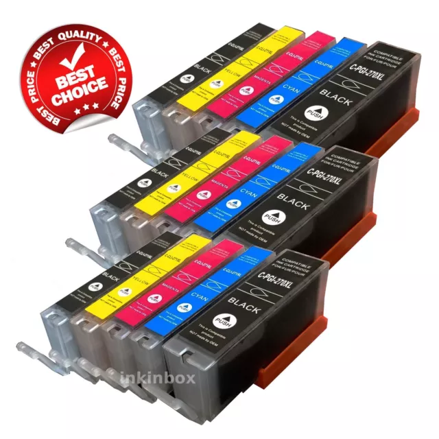 15Pk PGI270XL CLI271XL Ink Cartridge For Canon PIXMA MG5720 MG5721 MG5722 MG6820