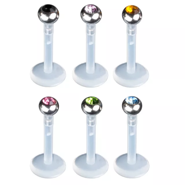 Lèvres Labret Piercing Bioflex Zircon Cristal Boule Madonna Prise Z252