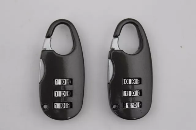 2x Digit Resettable Combination Lock 3 Dial Padlock Door Travel Luggage Gunmetal