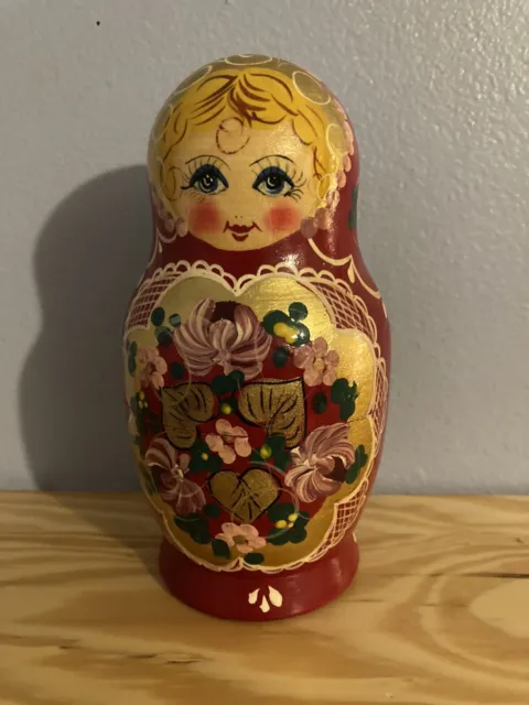 vintage russian wooden nesting dolls hand painted