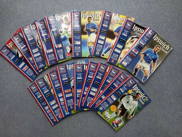 IPSWICH TOWN FC Programmes Complete Season 2001/02 Season £18.99