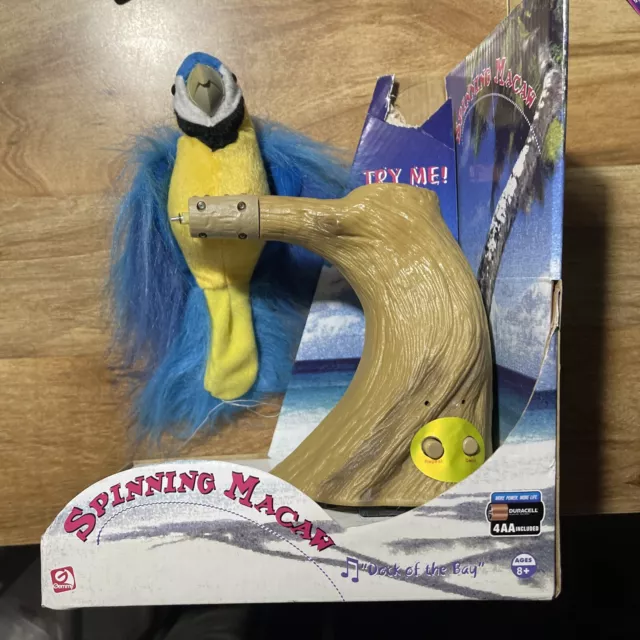 Gemmy Spinning Animated Macaw Singing Dock Of The Bay, With Package, WORKS !