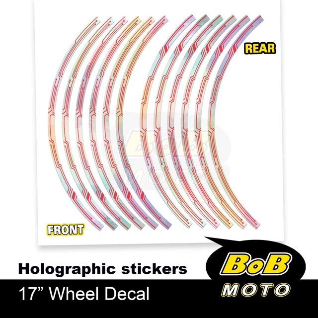 Red J16 17" Hologram Stickers Decals For Monster 797 2017-2020 20 19 18 1