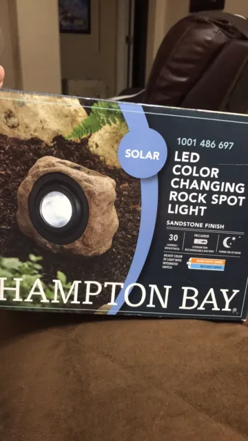 Hampton Bay 1001486697 Solar Color Changing  Rock Spot Light
