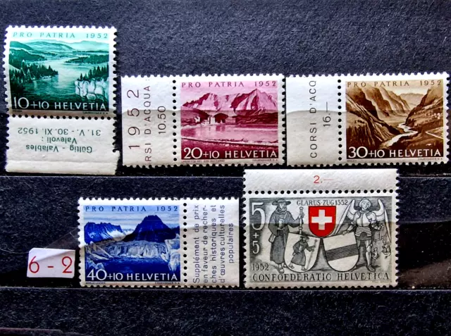 Switzerland 1952 - MNH - Full Margin Set - Mi €16.50