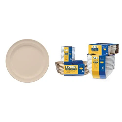 G.E.T. SP-DP-508-T Tan 8" Round Plate Melamine Pack of 12