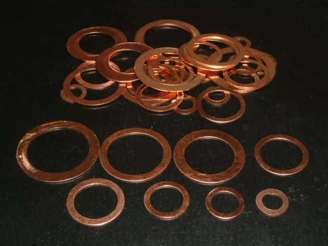 40 Assorted Imperial Copper Washers 1/8"BSP to 1"BSP