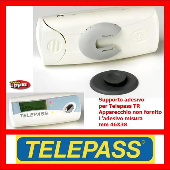 2 PZ - Supporto Telepass Modello Slim - Telepass Adesivo 3M