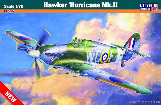 MISTERCRAFT 1:72 WW2 RAF Hawker Hurricane Mk.IIc aircraft model kit £9. ...