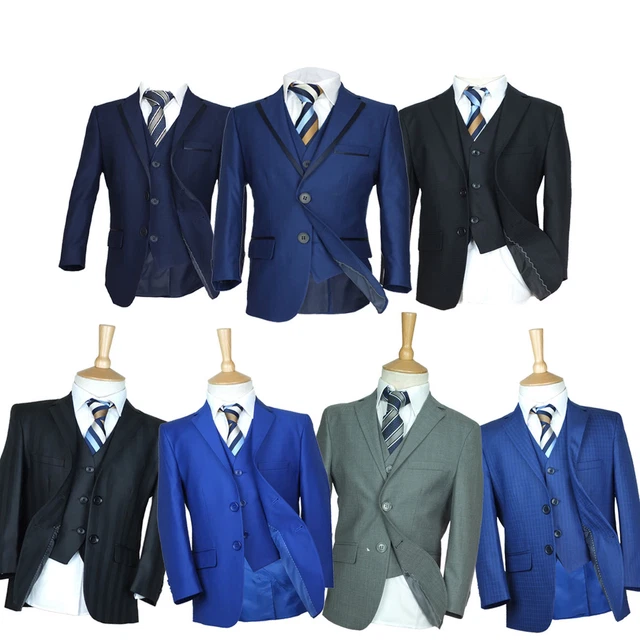 Tuta da ragazzo Page premium formale ragazzo abito da sposa grigio blu navy nero