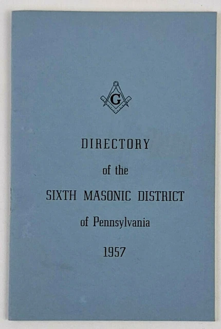 1957 Sixth Masonic District Pennsylvania Directory VTG Booklet Phoenixville #2
