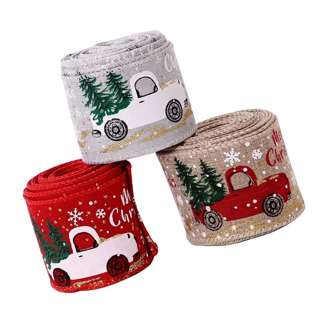 3 Rollen von Cartoon Weihnachtsband-Ornament Weihnachten Gurtband Dekor